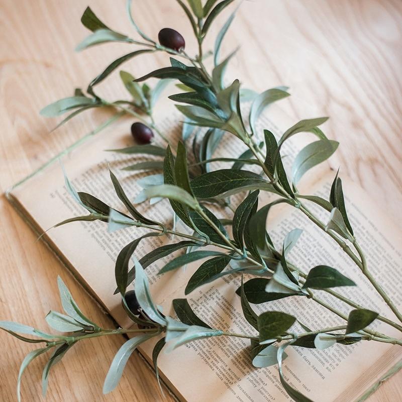 Faux Olive Branch Stem, 41in